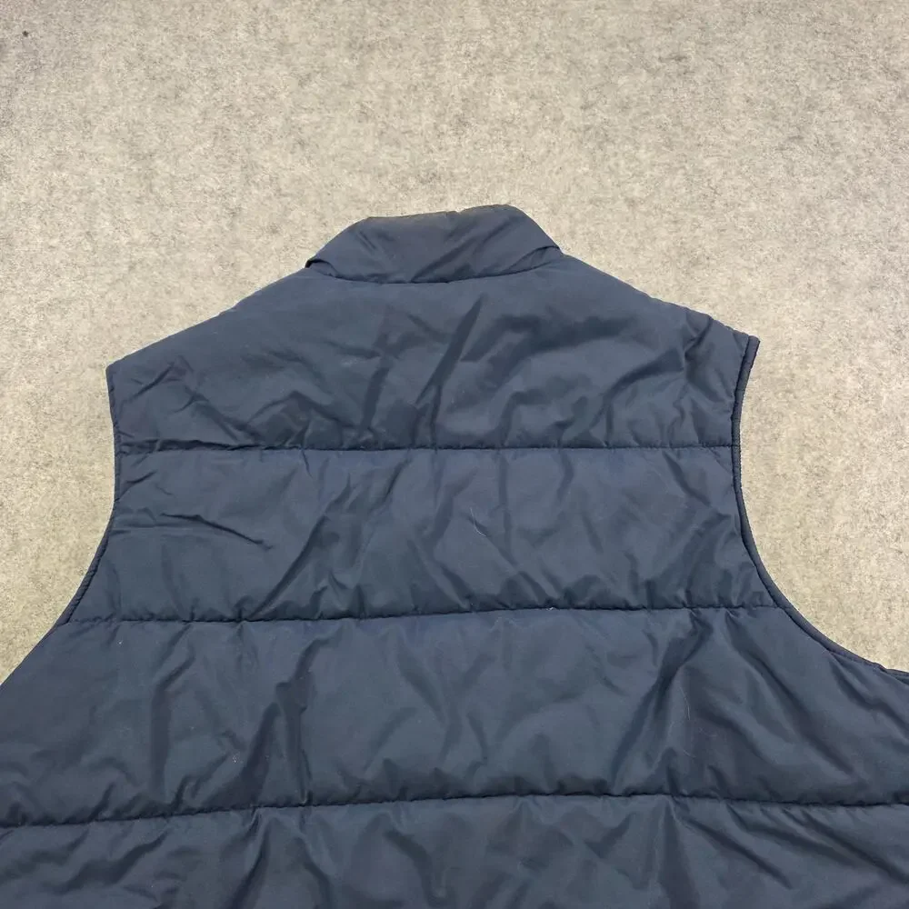 Vintage LL Bean Vest Mens XL Blue Nylon Insulated Snap Puffer‎ Made USA 90s 80s
